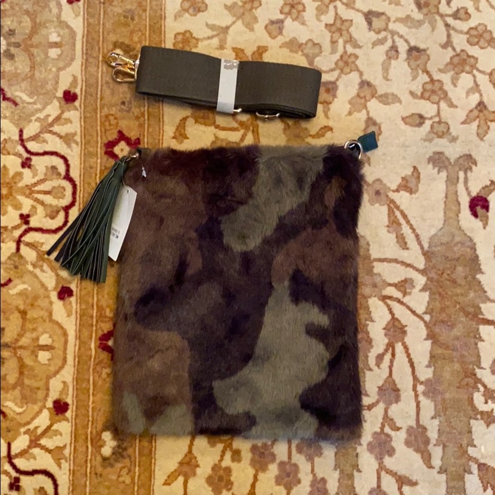 Military Camo Faux Fur Crossbody